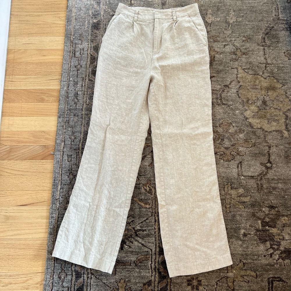 Reformation Cello linen pants in oatmeal